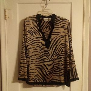 Chico's Animal Print Silk Blend Tunic